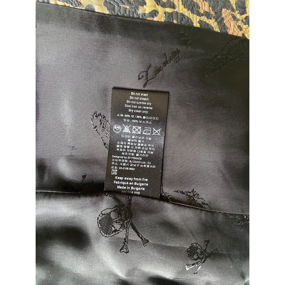 Zadig & Voltaire Deluxe Veda Leopard Rare Metallic Gold Brocade Blazer Sz S NWOT - Picture 10 of 13
